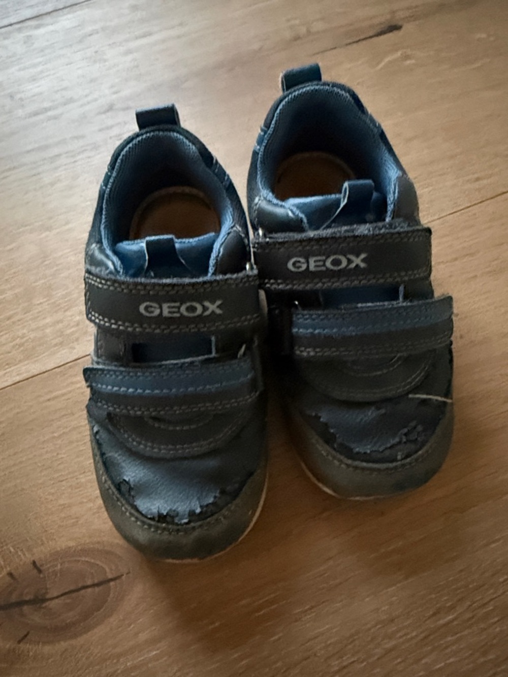 Geox Kids Dark Blue Double-Strap Sneakers
